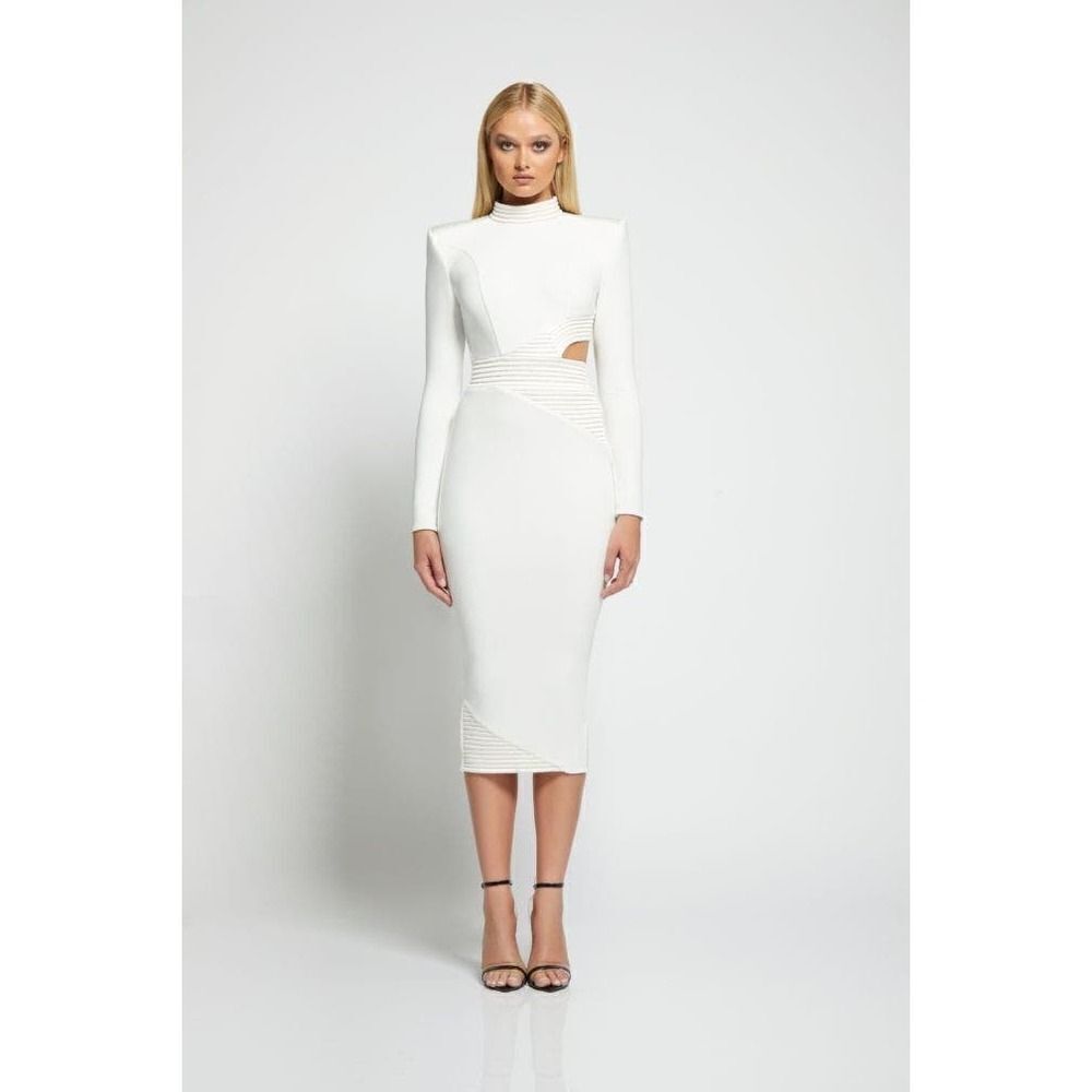 Zhivago message to love midi DRESS White US6